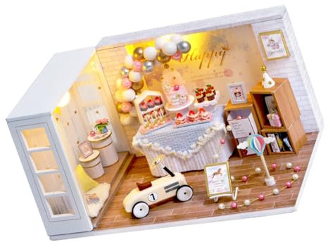 Warmhm DIY Miniatur Holzmodell Haus Bausatz Zum Selberbauen Handgefertigtes Mini Puppenhaus Mit Polierten Kanten Kindersicher Lackiert Geburtstags Valentinstagsgeschenk Für Kreative