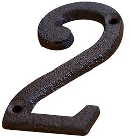Numeri civici da 2,95 pollici con viti - Numero di porta moderno in metallo, numeri e lettere in ghisa, segno indirizzo, per cassetta postale esterna, appartamento, stanza, hotel(2)