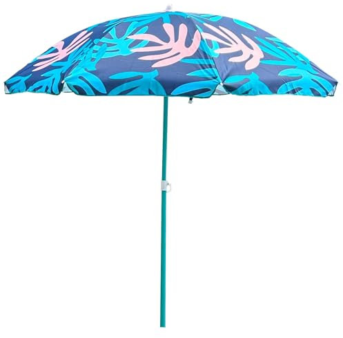 XOBRJQZ Ombrellone da Giardino da 180 cm - Ombrellone antivento da esterno per Terrazzo, Balcone, Piscina, Bar - Palo Inclinabile a pulsante