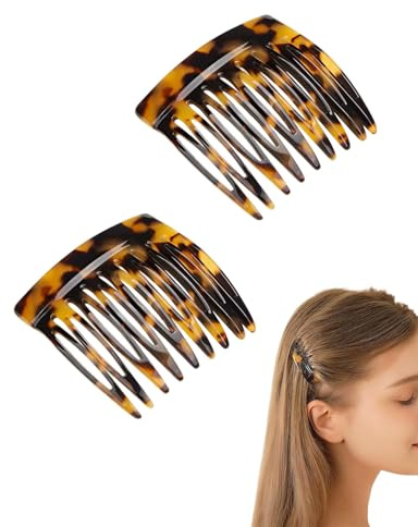 TPZORJX 2 pièces Peignes à Cheveux En Acétate De Cellulose, Peigne à Cheveux Décoratifs, Design Vintage, Peignes à Pinces à Cheveux Torsadé Français Peigne à cheveux pour femmes