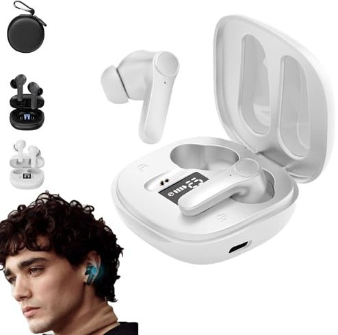 Snrtevu KI- Kopfhörer mit direktem Übersetzer, Kopfhörer mit Echtzeit-Übersetzung in 144+ Sprachen, Übersetzer, Musikplayer & Telefon in einem (White)