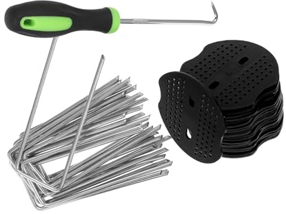 TOYANDONA Clavo Rectificado Forma Clavos para Césped Estacas para Fijar Césped Artificial Grapas para Sujetar Cercas para Decoración De Telas De Barrera De Jardín