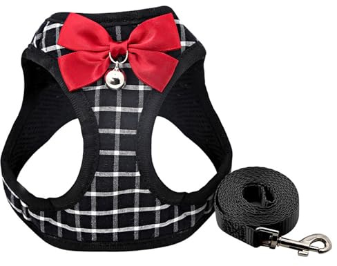 Ensemble Harnais et Laisse pour Chat, Harnais Respirant et Confortable, Taille XXS, avec nœud Clochette, réglable antidérapant, pour Chiot, Chaton, Lapin. Laisse pour Chaton. Har