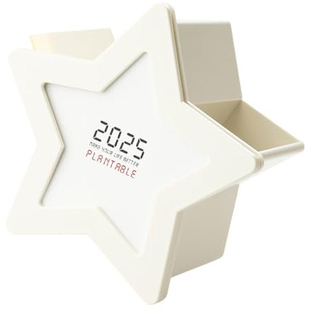Schreibtisch-Stifthalter mit Monatskalender, 2025, Stifte-Organizer, 12,7 x 7,6 x 12,7 cm, 2 Fächer, platzsparend, für Büro-Organizer, Stifthalter