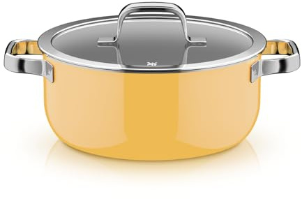 WMF Fusiontec Mineral Pro 0519025290 Stewing Pot Lid 24 cm Durable Scratch-Resistant Material Induction Suitable for All Hobs Made in Germany Mango Yellow