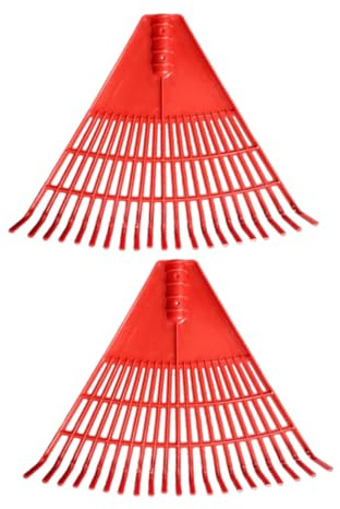 MERRYHAPY 2 pezzi Rastrello da Giardino in Plastica Denti Rosso per Raccolta Foglie e Pulizia Prato Strumento Resistente e Leggero per Giardinaggio e Cura Arbusti