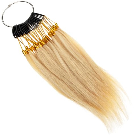 Healvian Présentoir Échantillons Beige en Acier Inoxydable en Cheveux Humains de Coloration Capillaire Facile à Stocker pour Salon et Enseignement Scolaire