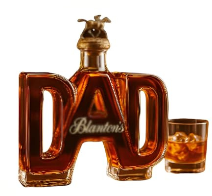 BUSAED Decantador de Whisky Dad – Botella Decorativa de Vidrio para Barra del Hogar, Sala y Vitrina, Regalo del Día del Padre para Papá y Amantes del Whisky