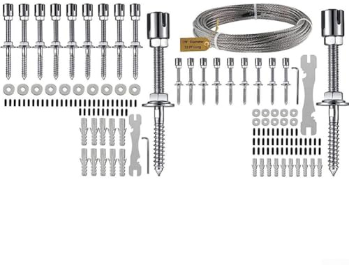 Shophubio Kit de treillis métallique pour plantes grimpantes – Treillis mural en acier inoxydable antirouille avec 10 entretoises en croix, treillis de jardin robuste pour roses (avec corde de 16 m)