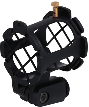 BESTOMZ Soporte Negro Antivibración de para Plástico Clip Micrófono Ajustable Ligero Ángulo Adecuado para Vlogging y Grabación Profesional