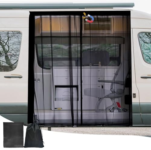 CWENDANER Magnetic Mosquito Net for VW T5 T6 Sliding Door/Back Door Car Insect Net with Magnetic Closure for Vans Motorhomes Caravans (Mosquito Net for Side Door)