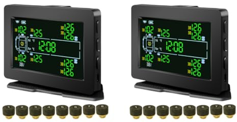 Kexpery Sistema di Controllo della Pressione Pneumatici Truck con Sensori 8/12 Schermo Ad Alta Definizione per Camion e Camping-Car