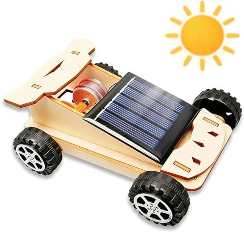 Solarauto Holzbausatz Kinder ab 8 Jahren,DIY 3D Puzzle Lernspielzeug mit Solarmodul Holz Modellbau Set Experiment,Spielzeug Geschenk für Jungen Mädchen Geburtstag Weihnachten Ostern Geschenke