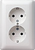 Gira 078803 Doppel Schuko Steckdose Steckklemme ohne Kralle Standard 55, reinweiß