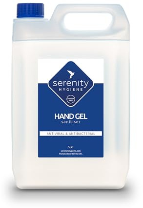 Serenity Hygiene Alcohol-Free Antiviral Hand Gel Sanitiser 5 Litre - Hospital Grade, Kills MRSA, C.Diff & Norovirus, Unscented Antibacterial Formula