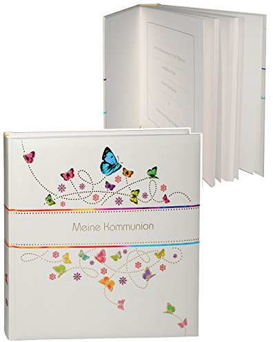 Tagebuch/Erinnerungsalbum - Meine Kommunion - Gebunden zum Einkleben & Eintragen - groß - Fotobuch/Fotoalbum/Kirche - mit Texten - für Mädchen & Jun..
