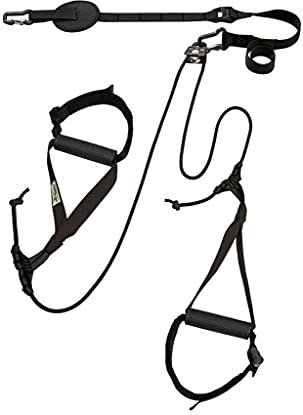 eaglefit - Premium Sling-Trainer „Allround“ für Zuhause inkl. Umlenkrolle, Türanker, Poster - Schlingentrainer verstellbar 90-310cm - Suspension Training für Krafttraining & Muskelaufbau (schwarz)