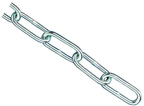 Faithfull Zinc Plated Steel Chain Reel A-Link – Mild Steel Welded, DIN5685, Rust Resistant Link Chain for Securing & General Purpose Use – 2.5 Metre Length, 3mm Dia, 80kg Load Limit