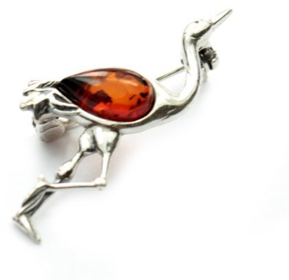 SilverAmber Damen-Brosche 925 Silber mit Bernstein - 4023