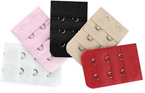 sourcing map Women 3 Rows 2 Hooks Underwear Bra Extender Brassiere Extension Hooks Strap Adapter