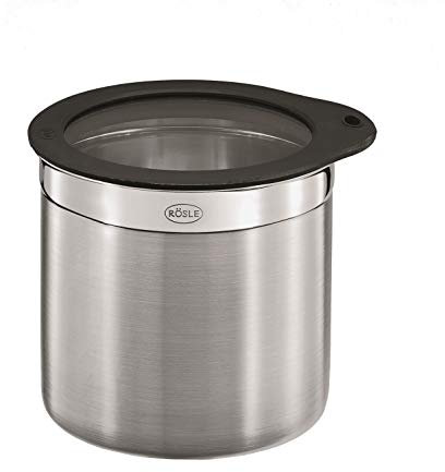 RÖSLE Barattolo con coperchio salva freschezza, per conservare gli alimenti, igienico e insapore, acciaio inox 18/10, lavabile in lavastoviglie, 12 cm