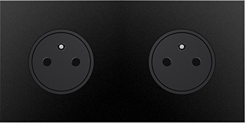 Arnould 67832 Art Univers Epure Double Prise de Courant 2P+T, 16A, 250V, Noir Mat