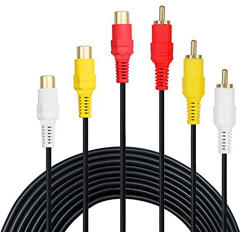 baolongking Câble d'extension RCA – 3 RCA Câble vidéo d'extension composite DVD CD AV TV (4.5m)