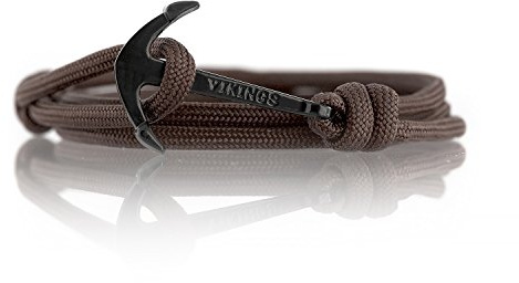 Anker Armband Nylon Modeschmuck Maritim Unisex :: Ankerfarbe: Schwarz :: (Dark Coffee)