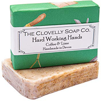 Clovelly Soap Co Natural Handmade Exfoliating Soap Bar with Coffee & Lime for all Skin Types 100g