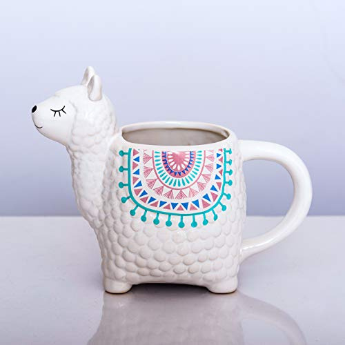 Fluffy Dreams – La gran taza 3D taza taza taza de cerámica | Artículo de moda pintado a mano para los amantes de la llama alpaca | tiene capacidad para aproximadamente 350 ml de café, té, cacao en