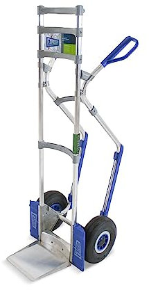 Vollmontierte EXPRESSO Alu Profi- Sackkarre für Getränkekisten - & fässer AE201124 / 250kg / Schwerlast-Luftreifen/Schaufel L 24,5 x B 22 cm