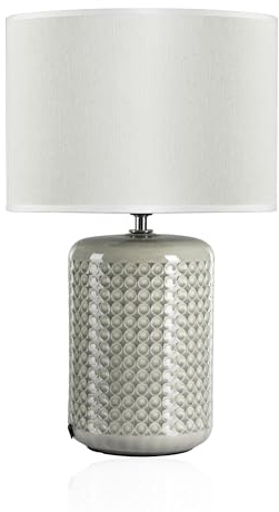 Pauleen Paulmann 48020 Go for Glow Tischleuchte max. 20W Tischlampe für E27 Lampen Nachttischlampe Beige, Grau, Grün 230V Keramik/Stoff ohne Leuchtmittel