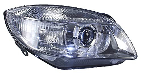 BESTPRICE 1x Hauptscheinwerfer vorne rechts H7 Frontscheinwerfer mit Stellmotor für Leuchtweiteregulierung, Kompatibel mit SKODA FABIA 2 (542) (545), ROOMSTER (5J7) (5J)