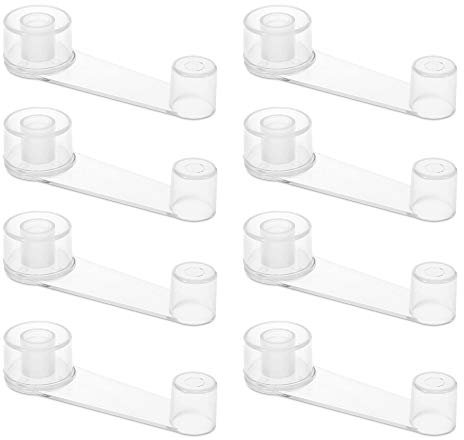 Navaris Topes para Puertas Suelo Adhesivo - Set 8x Tope Puerta retenedor Transparente - Pack de 8x Tope para Puertas Suelo Adhesivos con Brazo Giratorio - Retenedor Puerta Resistente