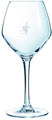 PEGANE Lot de 24 Verres à vin Jaugés grappe en cristallin - 35 cl