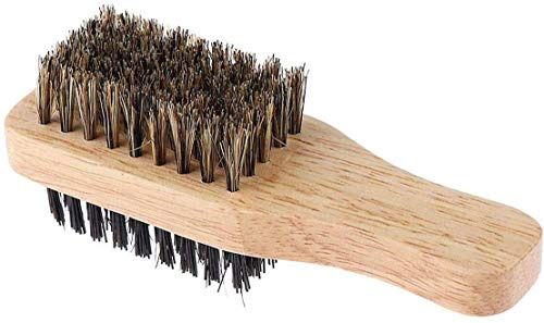 POFET Bartbürste Bartpflege Bürste Professionelle weichen Haarbürste Antistatische bürste mit Mähne für Bart Toupierbürste Nasse (Holzfarbe)
