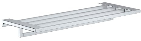 hansgrohe AddStoris - Handtuchablage mit Handtuchhalter, Badetuchhalter für Wandmontage, verdeckte Befestigung, Badezimmer Zubehör, Chrom, 41751000