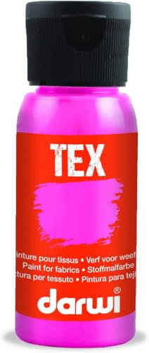 DARWI - DA0100050478C - Un flacon de Peinture Pour Tissus - Coloris Rose fluo - 50 ML - DARWI TEXTILE - Loisirs Créatifs - Activité Manuelle - Bricolage