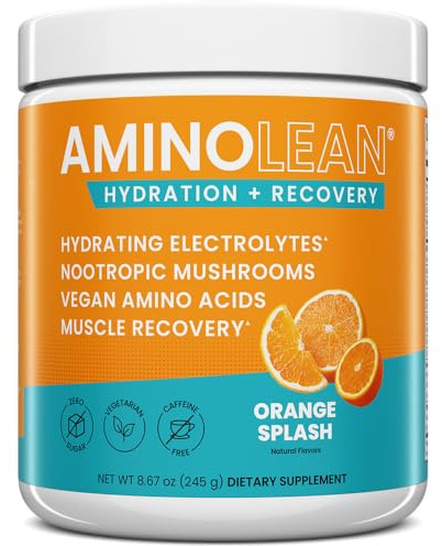AminoLean Hydration + Amino Acids Recovery System – BCAA + Electrolytes Powder for Post Workout & Morning Recovery, Vegan, Sugar Free, 30 Serv