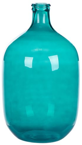 Runde Dekovase gefärbtes Glas handgefertigt blau türkis 48 cm Samosa