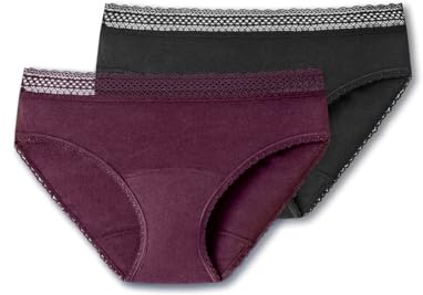 Schiesser Damen 2 PACK Menstruationswäsche/ Periodenslip auslaufsicher - Secret Care