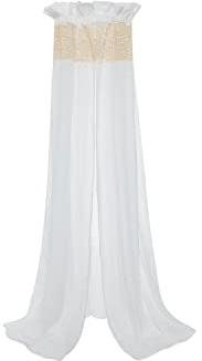 Jollein Ciel de lit Vintage Boho Lace Ivory - Hauteur 155 cm - avec Insert en Dentelle - Baldaquin pour Chambre d'enfant - Lit de bébé - Couleur Ivoire, Blanc crème