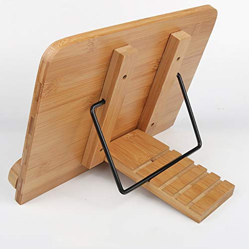 Multifunktions-Bücherständer aus Bambus, verstellbare Höhe und Winkel des Buchständers, ergonomischer Buchhalter, Faltbarer und Leichter Lesehalter, Buchständer-Dokumentenhalter (Größe: Stil-1)
