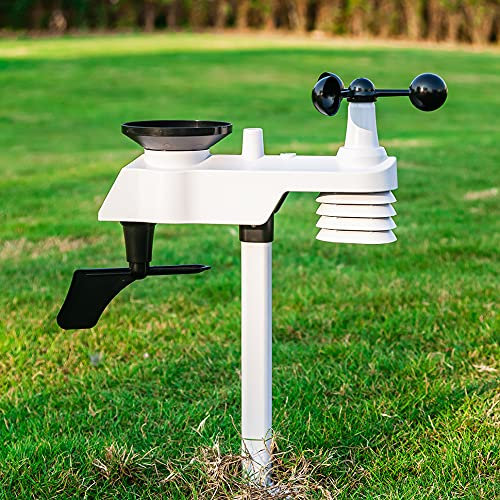 YuqiaoTime 0310 Professional WiFi Weather Station Internet Wireless with Outdoor Sensor Rain Gauge Weather Forecast Wind Gauge NicetyMeter(0310 RF)