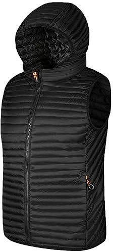Winter-Arbeitsweste Für Herren, Ärmellose Jacke, Weste, Angelbekleidung, Jagd, Radfahren, Mantel Men Vest Black XL