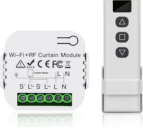 Nizirioo Set di controllo per tapparelle, controllo motore per tapparelle, telecomando RF + modulo ricevitore, portata fino a 100 m, interruttore per tapparelle, tende, tende da sole, composto da