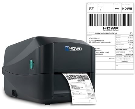 HDWR OPrint-DB200N Thermo-/Thermo-Etikettendrucker, hohe Leistung, mit LAN, Auflösung 203 DPI, Druckgeschwindigkeit 152,4 mm/s, vielseitig einsetzbar im Büro und in der Logistik