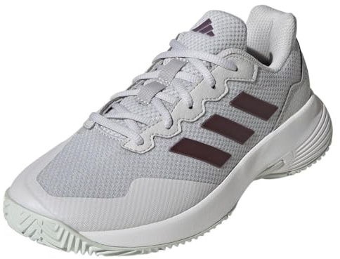Adidas Chaussures de Tennis Gamecourt 2 pour Homme, Blanc/Bleu Marine/Blanc, Pointure 45, Gris/Aurora Metallic/Blanc, 9.5 US