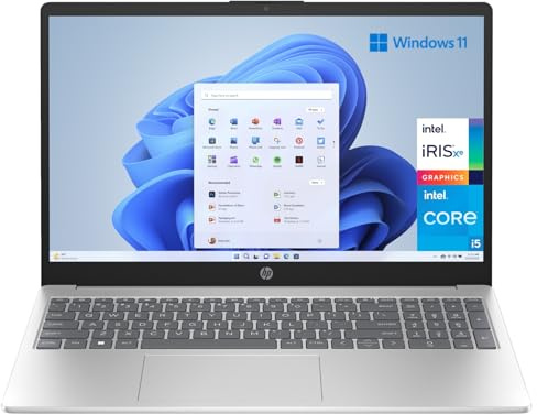 HP 15-fd0052ns - Computer portatile da 15,6 Full HD (Intel Core i5-1334U, 16GB RAM, 512GB SSD, Intel Iris Xe Graphics, Windows 11 Home) Silver - Tastiera QWERTY spagnola