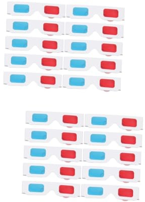 Uonlytech 2sets 3d Stereoscopic Glasses Blue Filter 3d Movie Glasses for Blue Screen Protection Paper-framed Portable for Home Theater 10pcs*2
